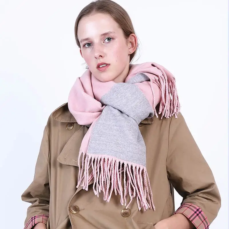 TagerWilen Luxury Brand Winter Scarf 2019 Female Male Wool Cashmere Color Matching Pashmina Tassels Women Wrap Shawl S-197 | Аксессуары