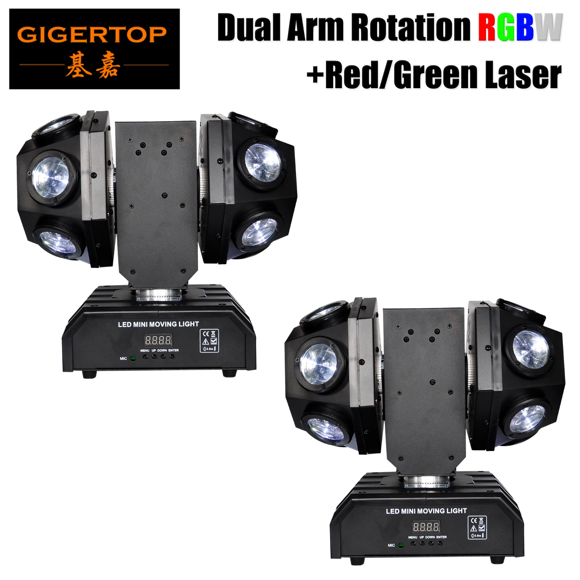 

2 шт., светодиодная подвижная головсветильник RGBW COB 4 в 1, 150 Вт