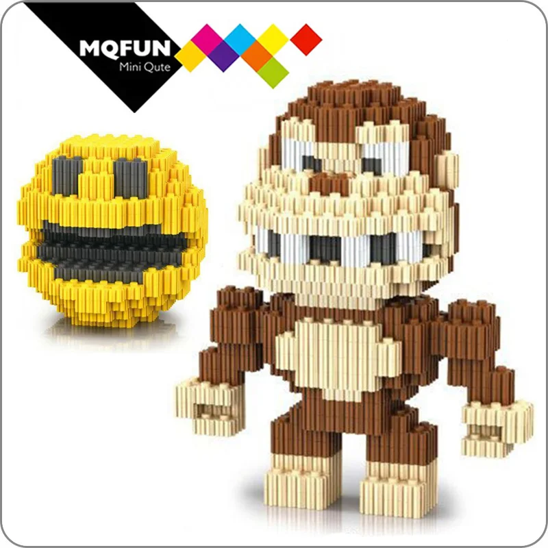 Linkgo классический пиксель игра войны микро алмазов экшен фигурки Кинг Конг пэкмен