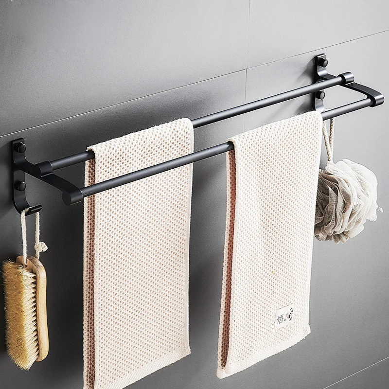 Набор аксессуаров для ванной Leyden алюминиевая матовая черная вешалка полотенец