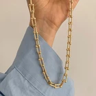 Amaiyllis 18k золото минималистский U-образный шов толстая цепь ожерелье Личность увеличенное ожерелье для женщин ювелирные изделия подарок