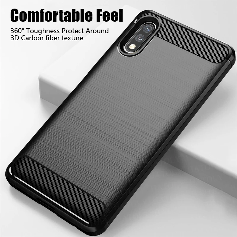 

For Sony Xperia Ace 2 Case Cover Shockproof Bumper Carbon Fiber Soft Silicone Slim Back Phone Cover For Sony Xperia Ace 2 Case