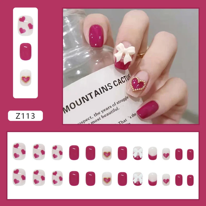 24 шт. накладные ногти в форме коровы бабочки