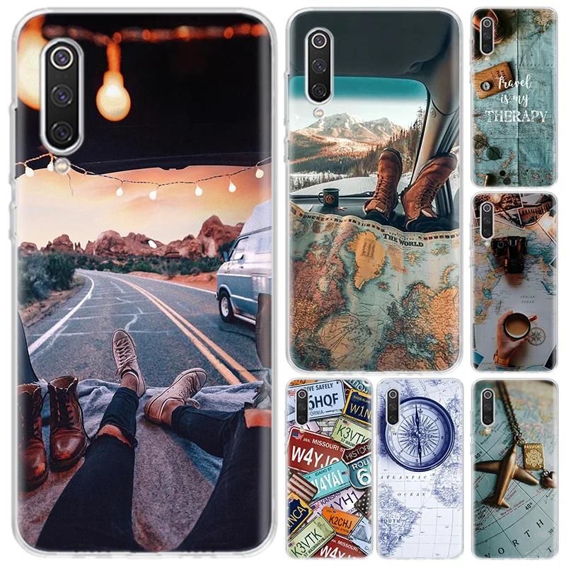

World Map Travel Plans Phone Case For Xiaomi Redmi Note 10 9 8 9S 10S 9A 9C 8 8T 7 6 5 Pro 7A 8A 6A 4X S2 K20 K30 Cover Coque