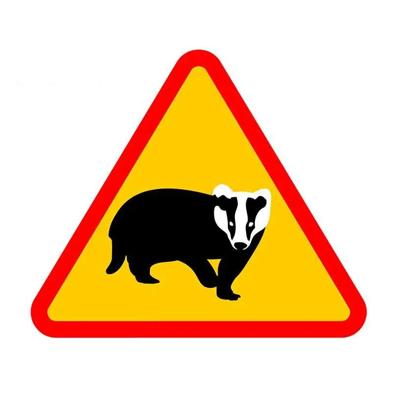 

SZWL Badger Sign Warning Car Sticker Waterproof Stickers for Laptop Windshield Graffiti Decal Auto Accessories Decals,13cm*11cm