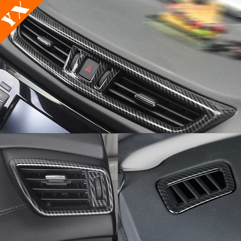 

LHD For Nissan Qashqai J11 2014-2020 AC Vent trim Cover Accessories Left Right Middle Outlet Air Conditioning ABS Carbon fiber