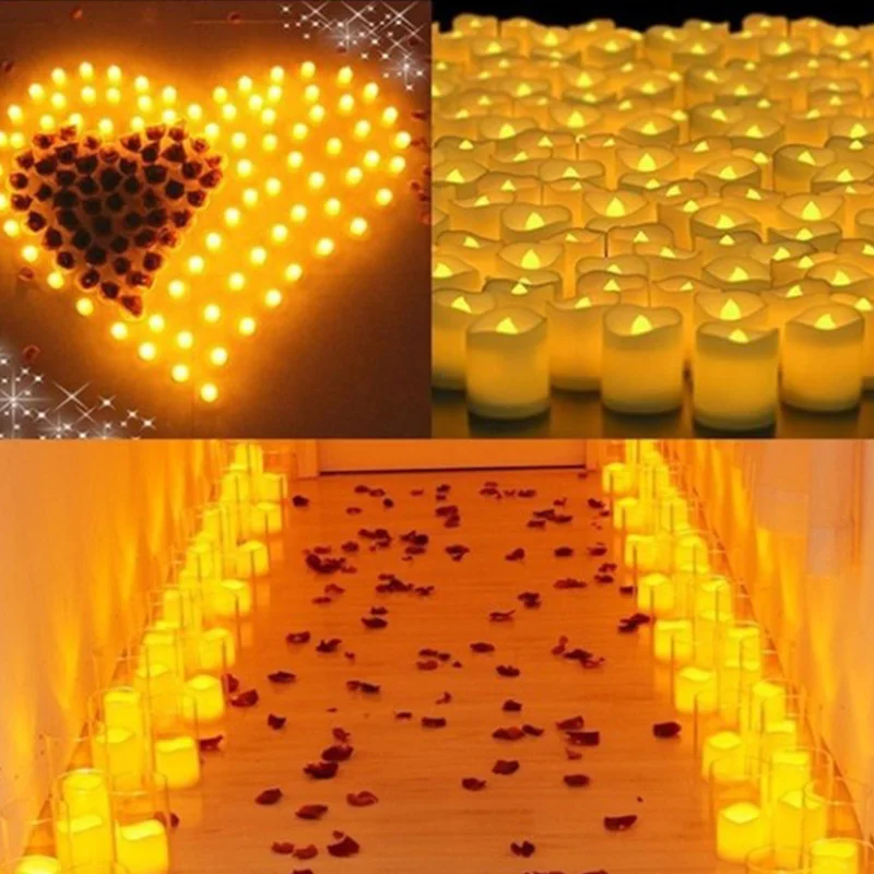 12/24 шт. Батарея батарейках светодиодный Чай свет свечи беспламенных прополка