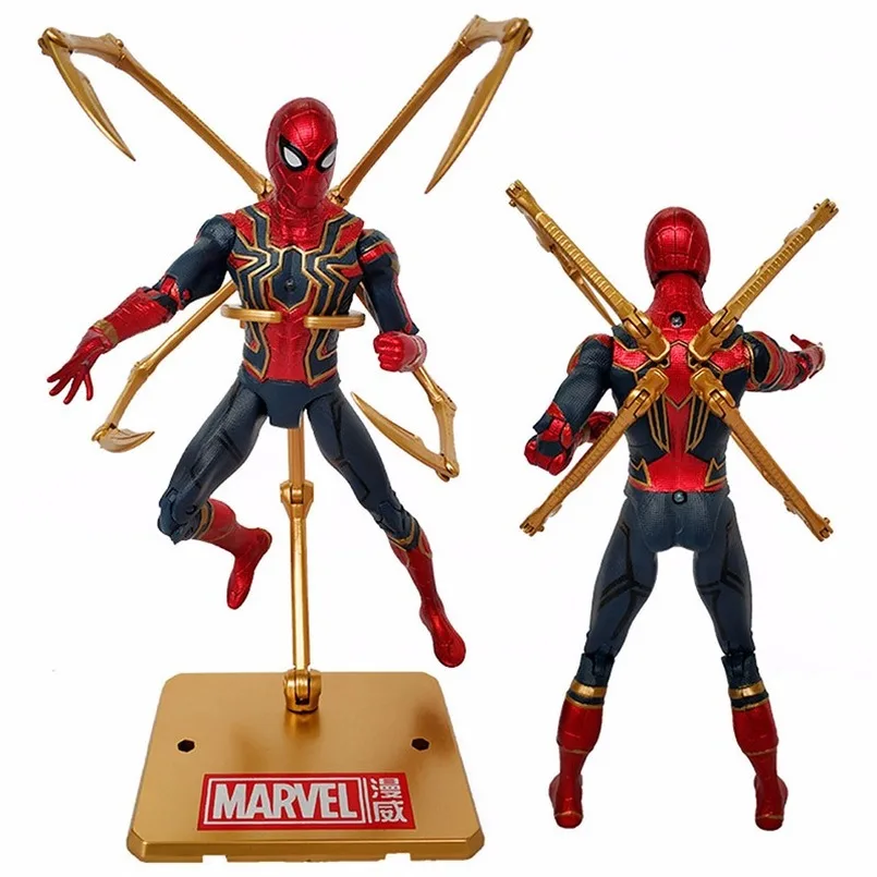 17 см Marvel MK 85 Железный человек Мстители 3 Железный человек паук фигурка модель удивительный человек паук подвижные игрушки для детей