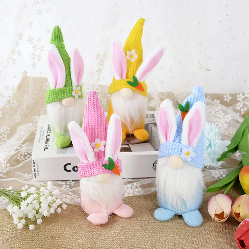 

Easter Bunny Gnome Decoration Cute Easter Plush Dwarf Rabbit Faceless Doll Desktop Ornaments Home Party Decoration Kids Toy Gift