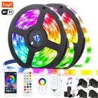Светодиодная лента RGB 5050, гибкая лента с инфракрасным дистанционным управлением, Bluetooth, Wi-Fi, для спальни, рождественской вечеринки