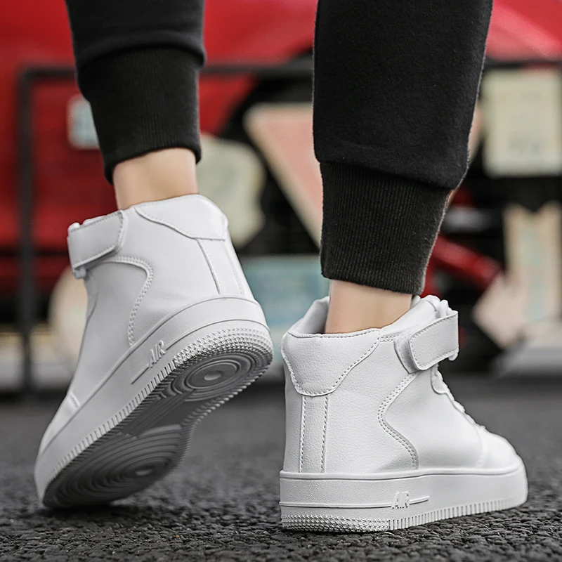 

CYYTL High Top Casual Classic Men's Skateboard Shoes Leather Ankle Fashion Breathable Sneakers for Sports Non Slip Thick Sole