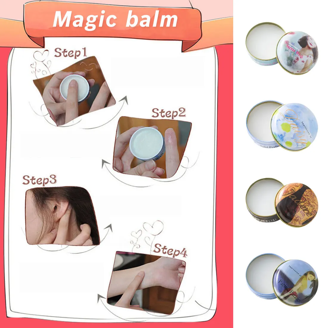 Волшебные твердые духи для мужчин и женщин без спирта однотонные ароматы