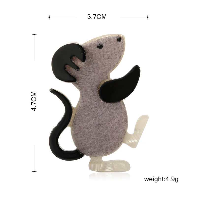 Funmor Kawaii Mouse Brooches Artificial Leather Acrylic Pin Women Children Gathering Party Accessories Sweater Jackets Ornaments | Украшения