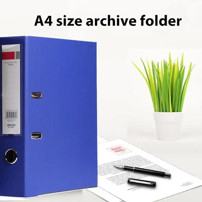 

A4 Files Folders Premium Large Capacity Lever Arch Blue Paper Organizer Student A4 File Storage Waterproof Office Business
