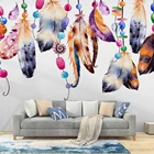 3D Ручная роспись абстрактный красивый цвет перо фото обои Гостиная ТВ фон настенная бумага на заказ настенное покрытие