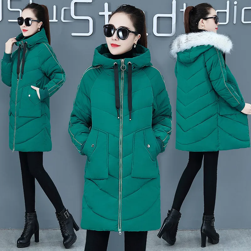Женская куртка с хлопковой подкладкой длинная теплая парка меховой K1015 новинка