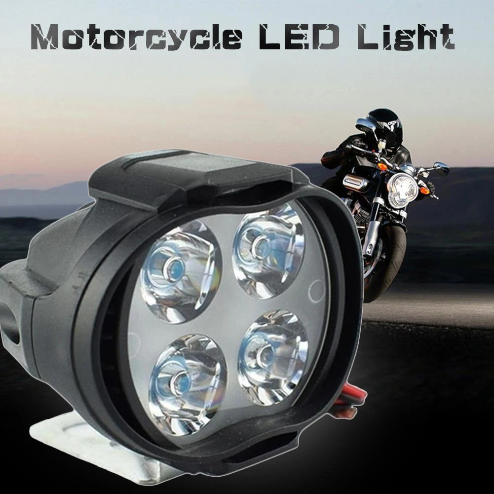 Суперъяркая передняя фара для мотоцикла 12 Вт 4 светодиода | Автомобили и