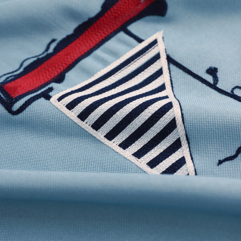 Детские Роскошные затемненные шторы с рисунком синие вышивкой для гостиной