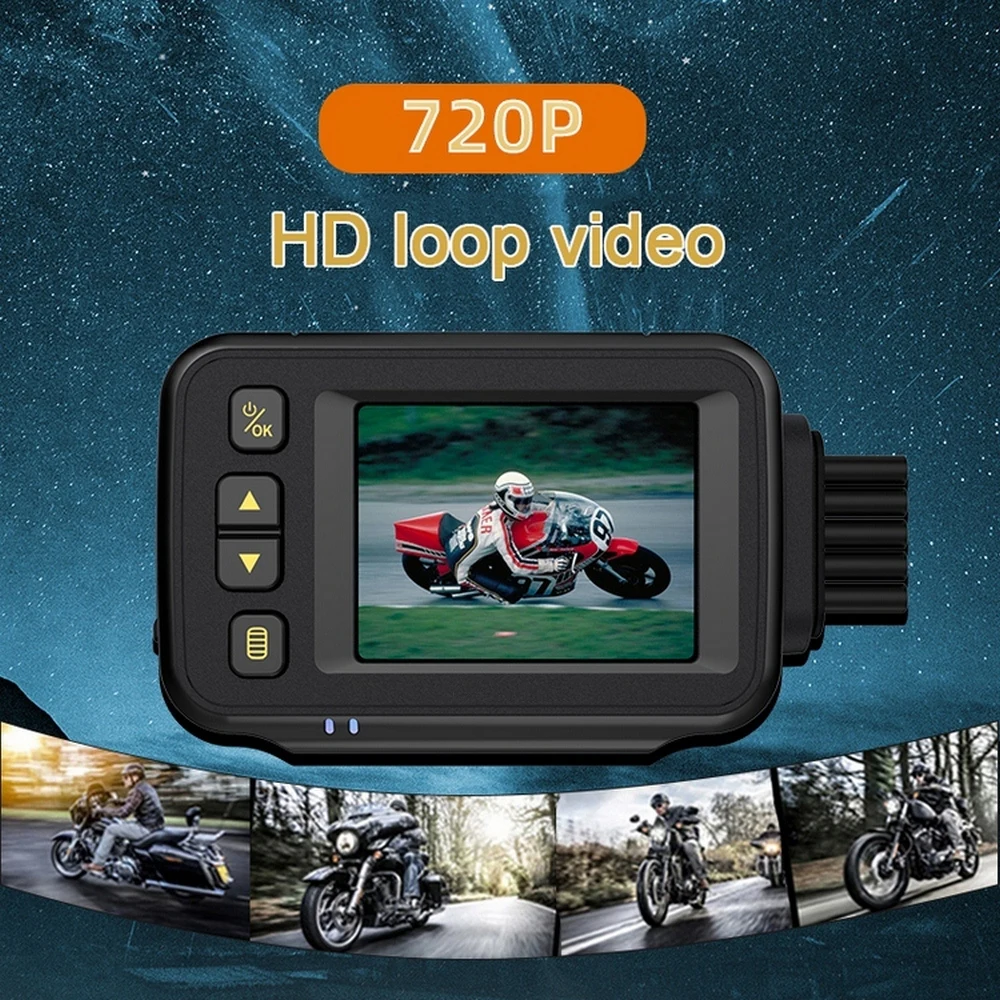 

Мотоциклетная камера 720P Full HD с двумя объективами, мотоциклетный велосипедный видеорегистратор, полноразмерная Водонепроницаемая мотоцикл...