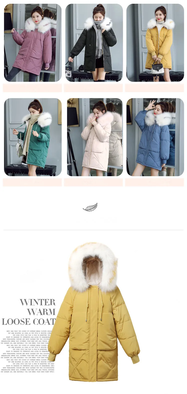 fur Hooded Parka casaco feminino female jacket Coat plus size winter jacket women Casual Down Cotton Long Padded Parkas