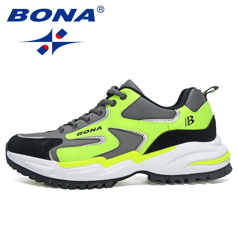 BONA 2021 New Designers Popular Sneakers Men Casual Shoes Light Classic Action Leather Running Shoes Man Athletic Footwear Male