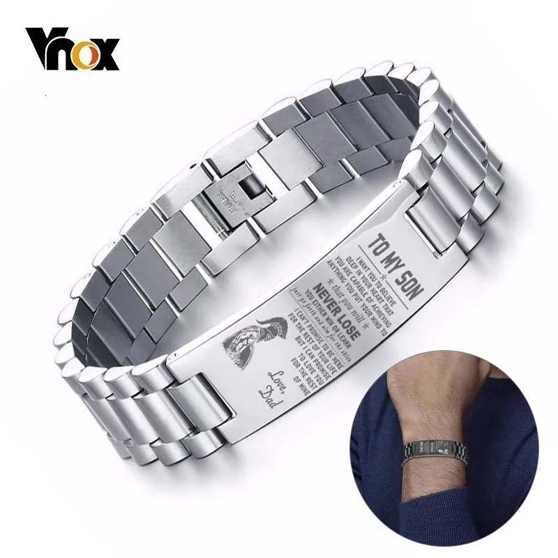 Vnox, 15,5 мм, громоздкие браслеты для мужчин, черный, нержавеющая сталь, цепочка, массивный, панк, мужской браслет, HOMBRE Pulseira, подарок для моего сына
