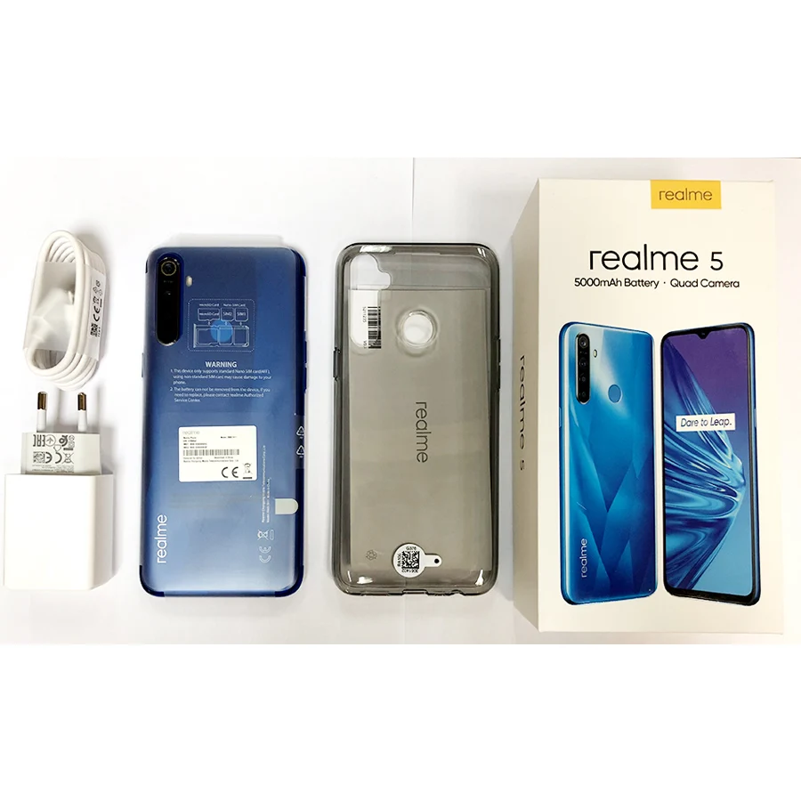 Европейская версия OPPO Realme 5 (RMX1911) 6 дюйма 3/4 ГБ ОЗУ 64/128 Гб ПЗУ Восьмиядерный Snapdragon 665