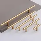 Золотые Т-образные ручки для кухонной двери, прямые ручки для шкафа, диаметр 10 мм, ручки из нержавеющей стали для мебели, деревообработки
