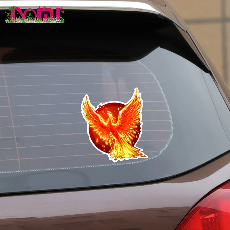 

12.3*14.1CM Unique Flame Phoenix Burning Flying Wings Decor Car Sticker PVC Colored Windshield Bumper Laptop Helmet Trunk Decal