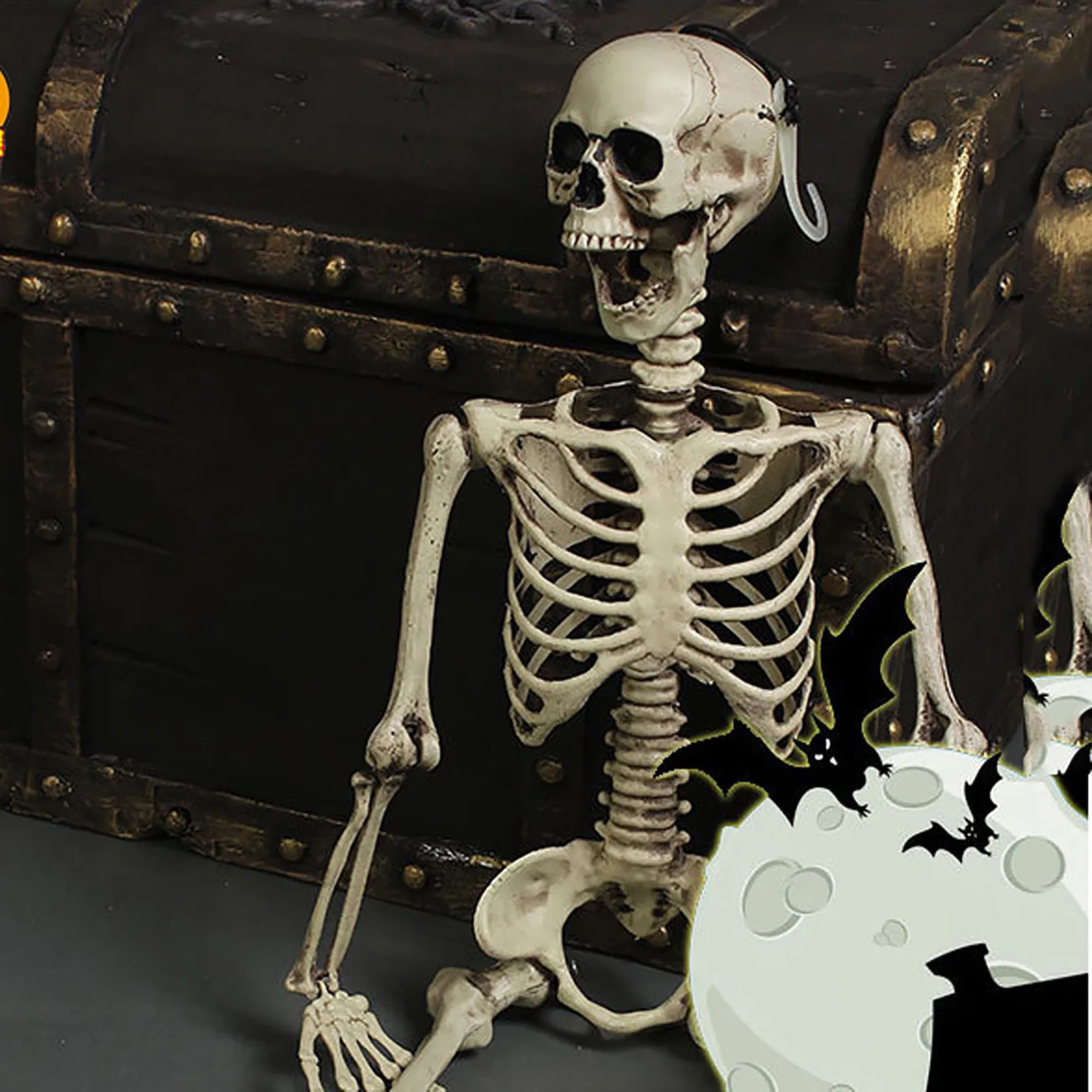 Украшение в виде человеческого скелета на Хэллоуин высота 70 см страшное