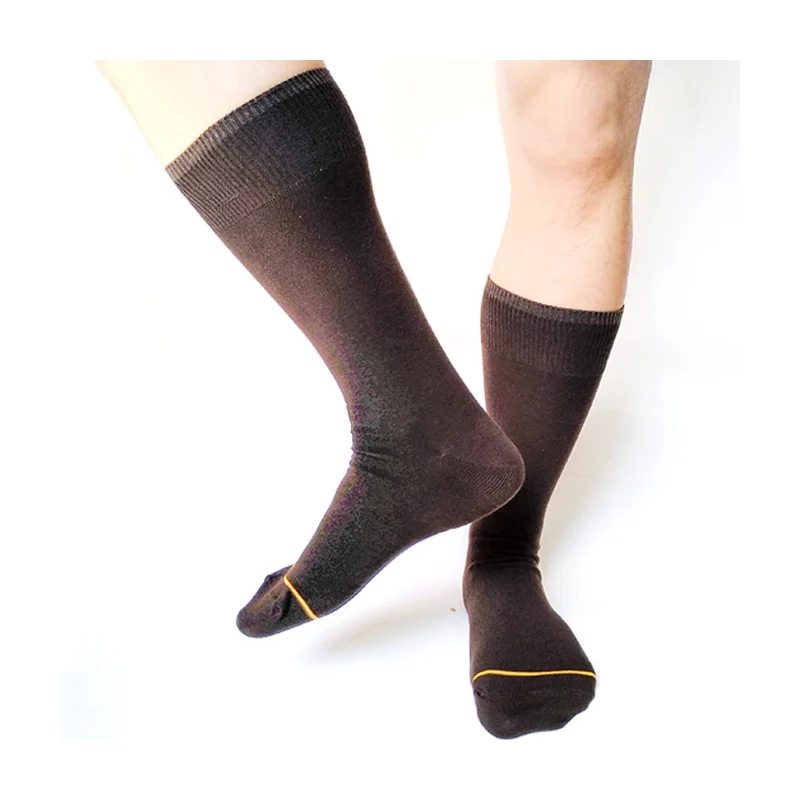 Зимние хлопковые Формальные носки для джентльменов с золотыми носками кофейного