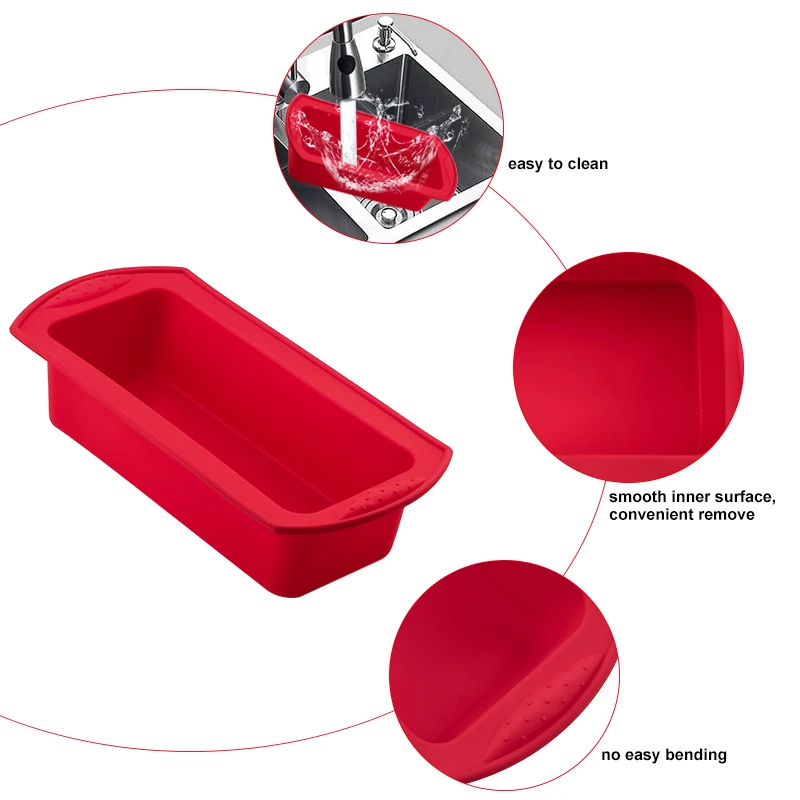 

Silicone Cake Mold Rectangle Pan Bakeware Moulds Bread Toast Candy Mold Form Bakeware Baking Dishes Pastry Tools Loaf Pans