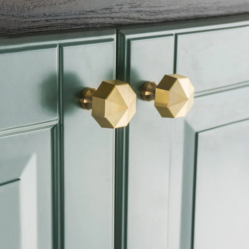 Латунные мебельные ручки Современные Простые золотого цвета для ящика и шкафа
