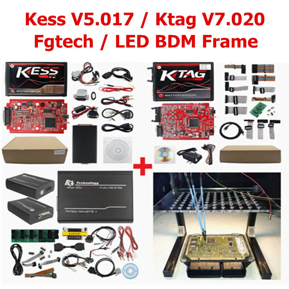Kess Ktag Fgtech Led Онлайн V2.53 ЕС красный KESS V2 V5.017 OBD2 менеджер Тюнинг Комплект KTAG V7.020 4 светодиодный онлайн мастер-версия K-TAG V2.25 OBD2 программист - Цвет: Kess Ktag Fgtech Led