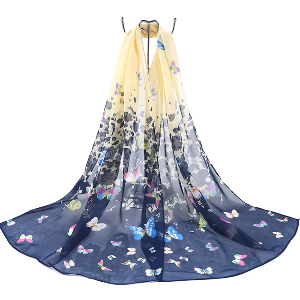 Женский шарф с цветочным принтом Длинный солнцезащитный мягкий легкая шаль |