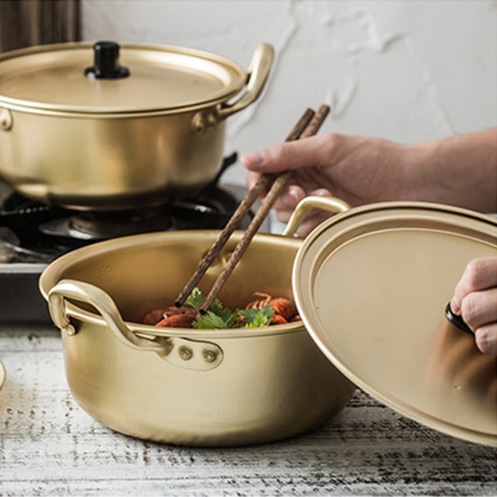 

Korean Noodle Pot Aluminum Noodle Pot Ramen Cooker with Lid for Soup Student Dormitory Ramen Small Boiling Pot Kitchen Products