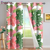 darmian flowers with green palm leaves print window curtain soundproof high grade home decortion bedroom living blackout curtain