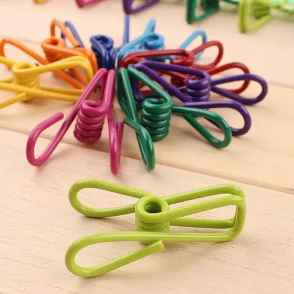 Colour multi-function staninless steel clip out wind sock fixing clips sun storage objects small metal peg clothes pegs | Дом и сад