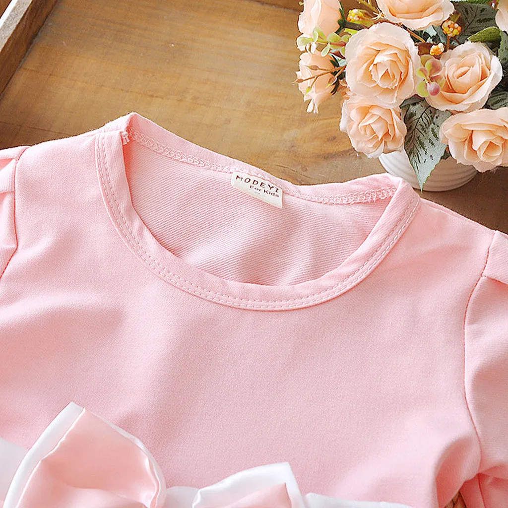 Для детей Одежда для малышей Однотонная Прекрасный платье маленьких девочек