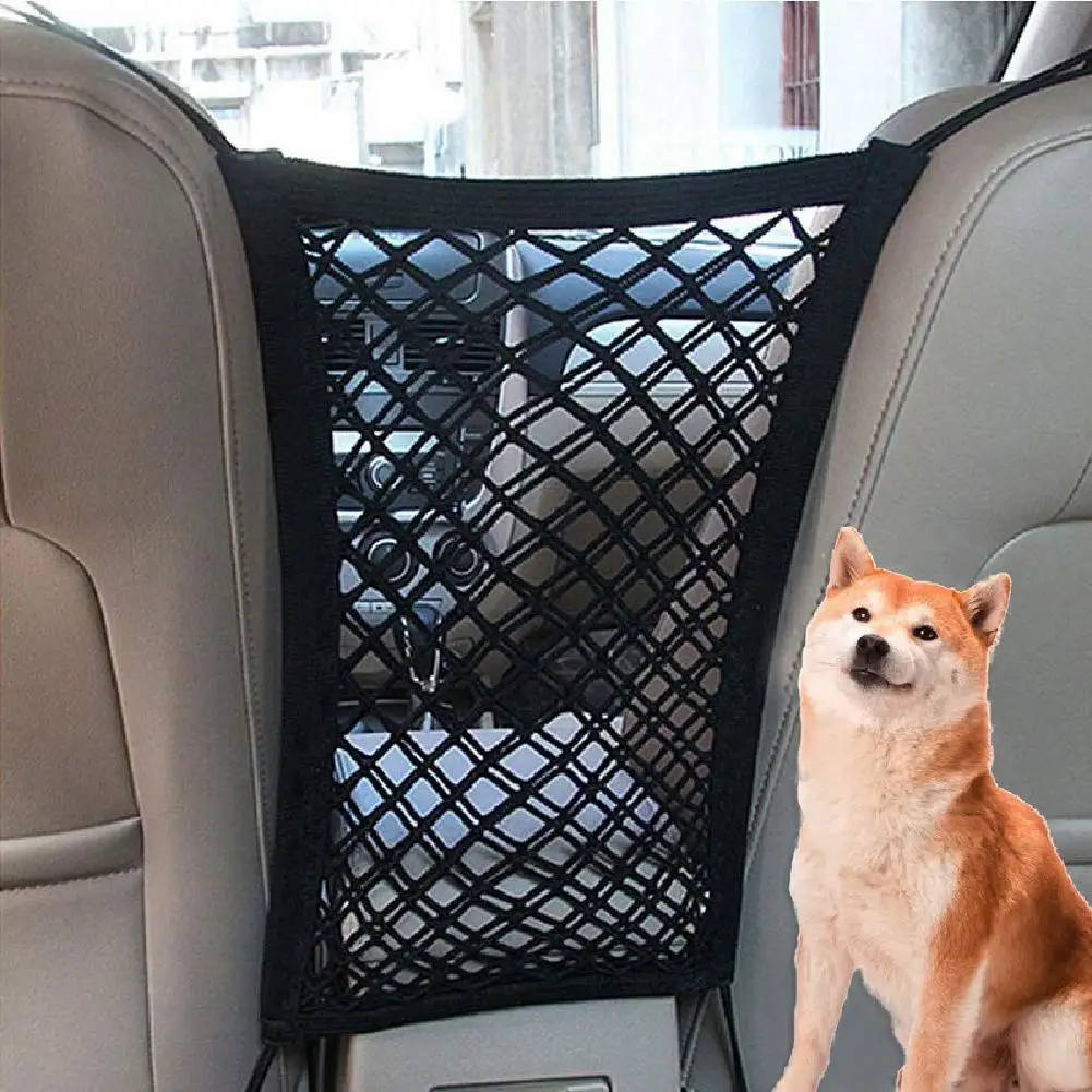 

Dog Seat Cover Car Protection Net Safety Storage Bag Pet Mesh Travel Isolation Back Seat Safety Barrier Perro Puppy Accessories