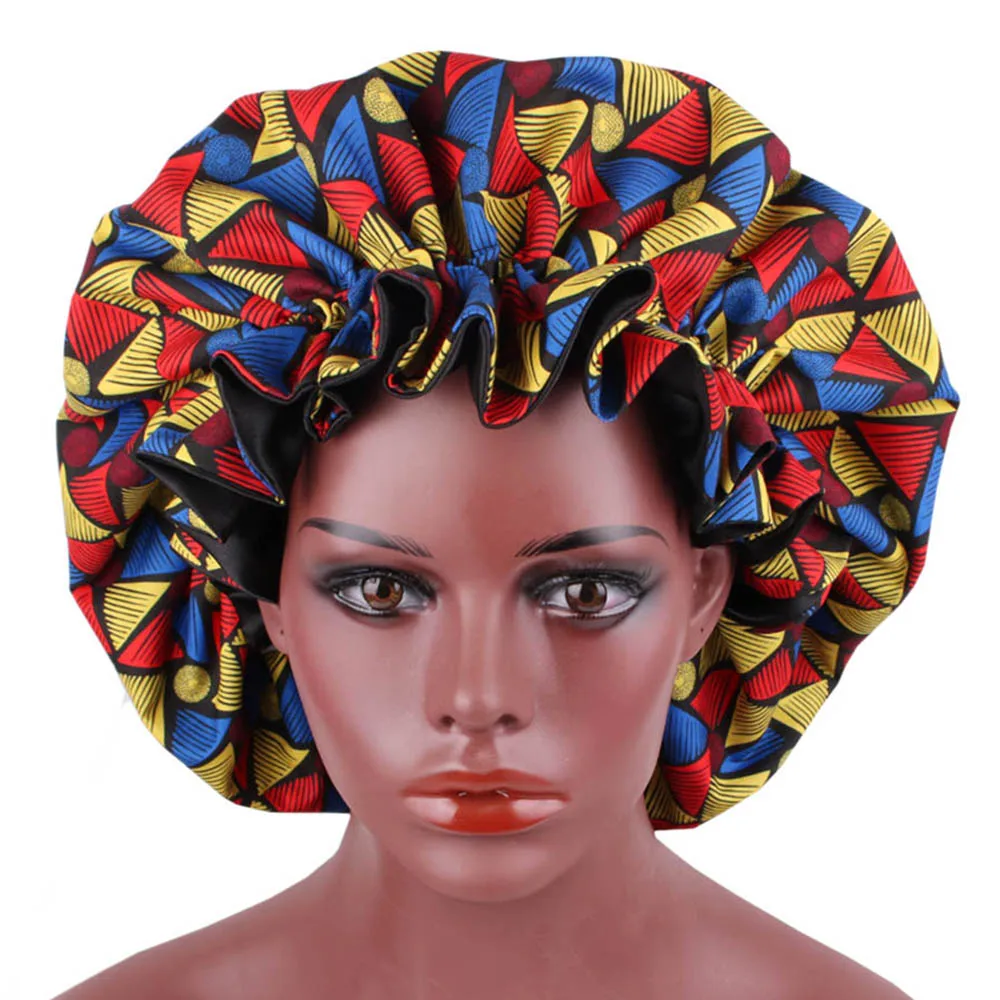 Женский атласный тюрбан двухслойная эластичная большая африканская шляпа из
