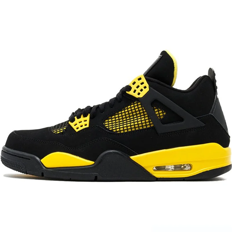 

Basketball Shoes Retro 4 Thunder Pure Money Bred Cool Grey Flight Military Black Designer Trainers Sport Sneakers Boys