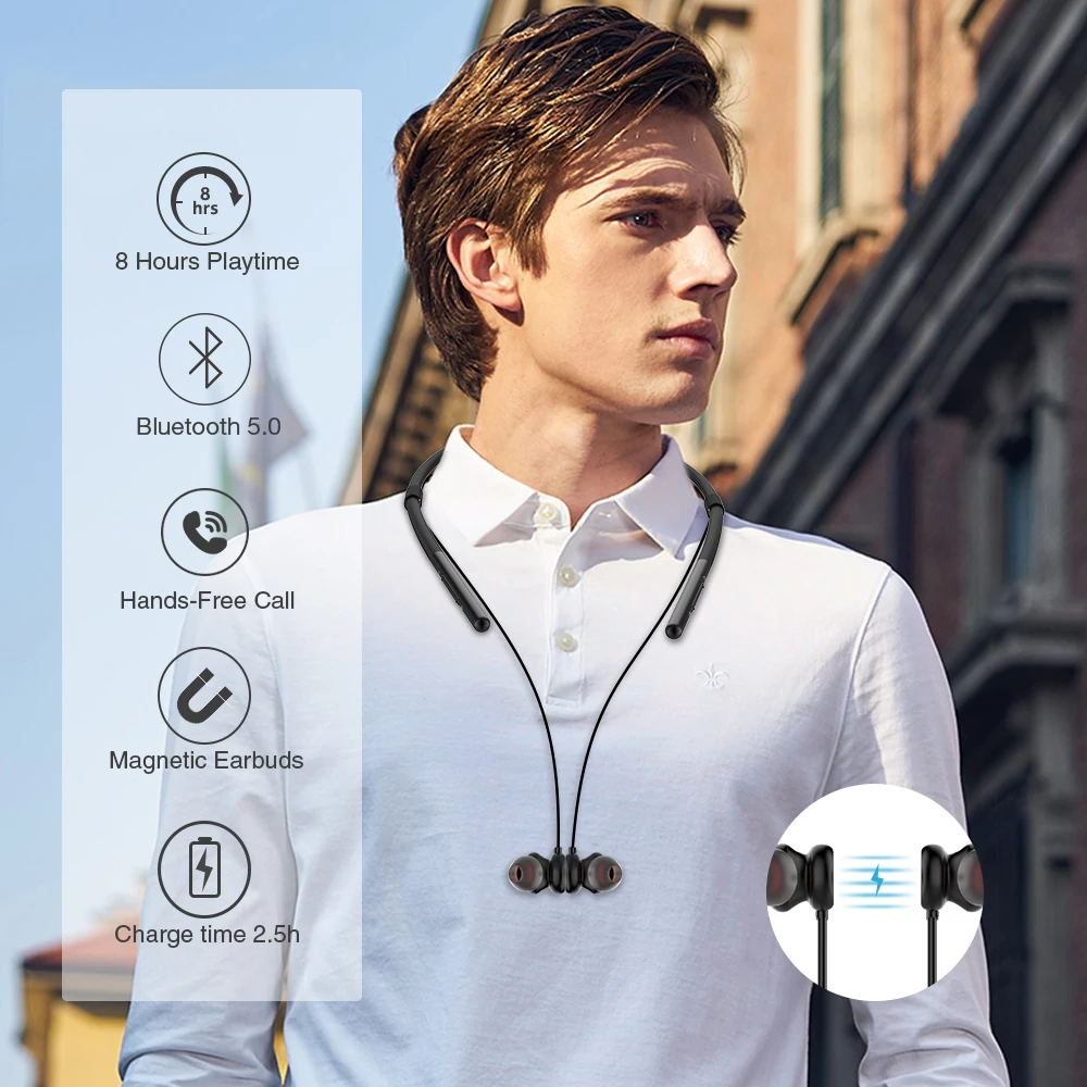 Наушники Meidong HE6 с шейным ободом Bluetooth 5 0 беспроводная гарнитура спортивные