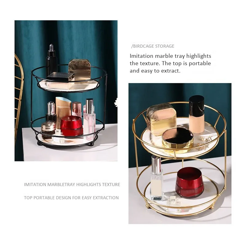 

Counter Double-Layer Shelf Home Cosmetics Storage Shelf Necklace Earrings Jewelry Display Stand