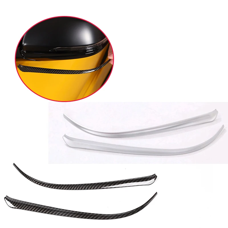 

Car styling 2 pcs For Toyota GR Supra A90 2019-22 ABS Car Side Rear View Mirror Strips Trim Stickers Car Exterior Accessories