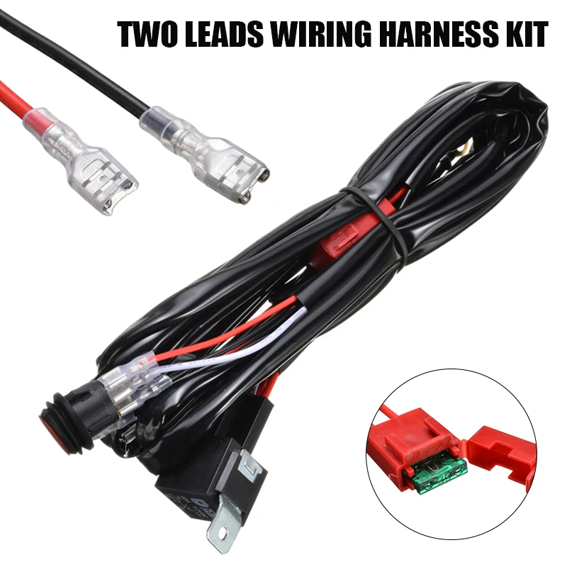 Автомобильный светодиодный светильник комплект жгута проводов 40 А реле ВКЛ ВЫКЛ