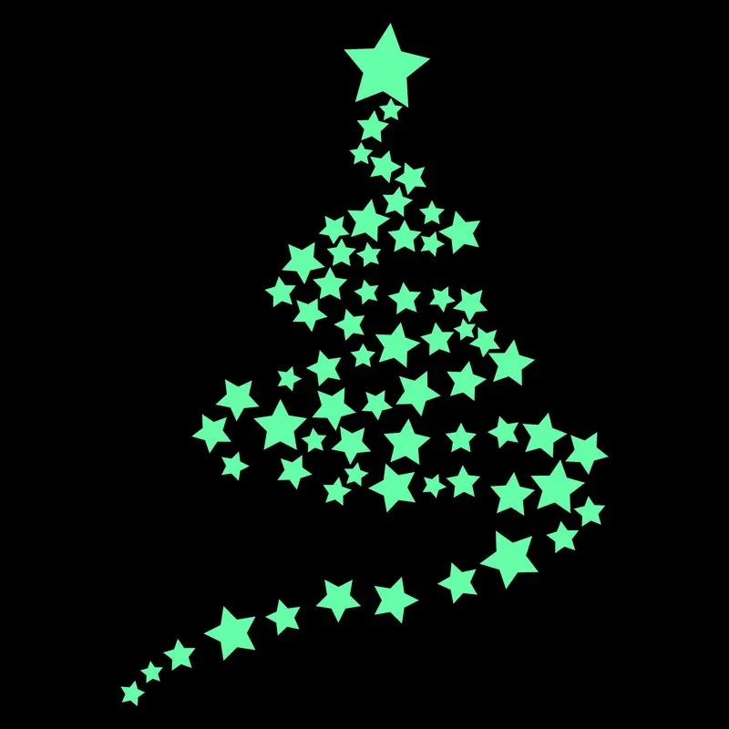 Светящиеся звезды детская комната стена Рождественское украшение мебель