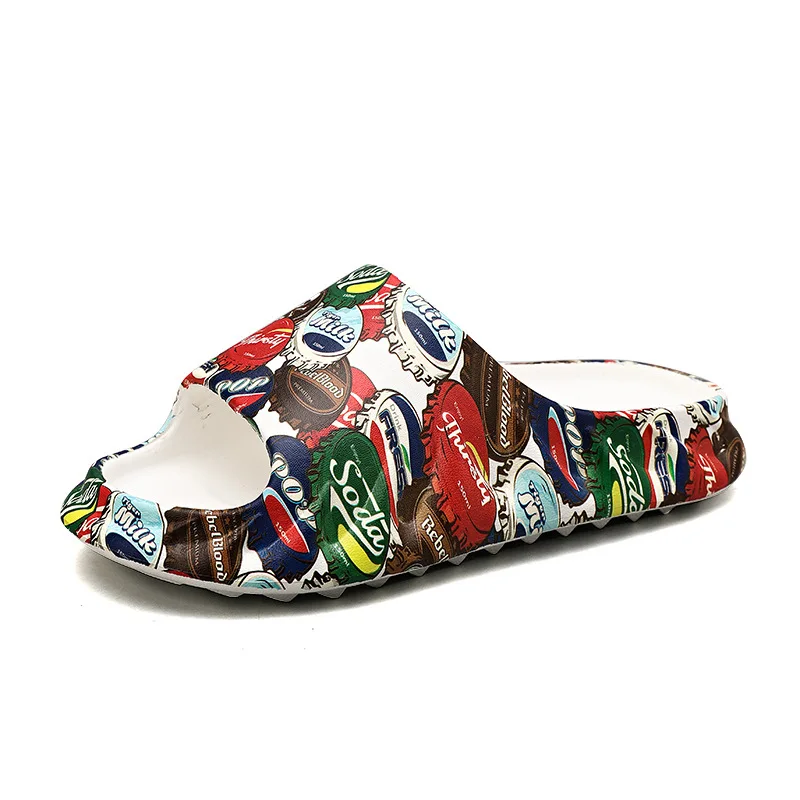 

Flame Bottom Large Size 45 Slippers Men's Personality Trend Thick Step on Shit Sense Flip-flop Beach Shoes