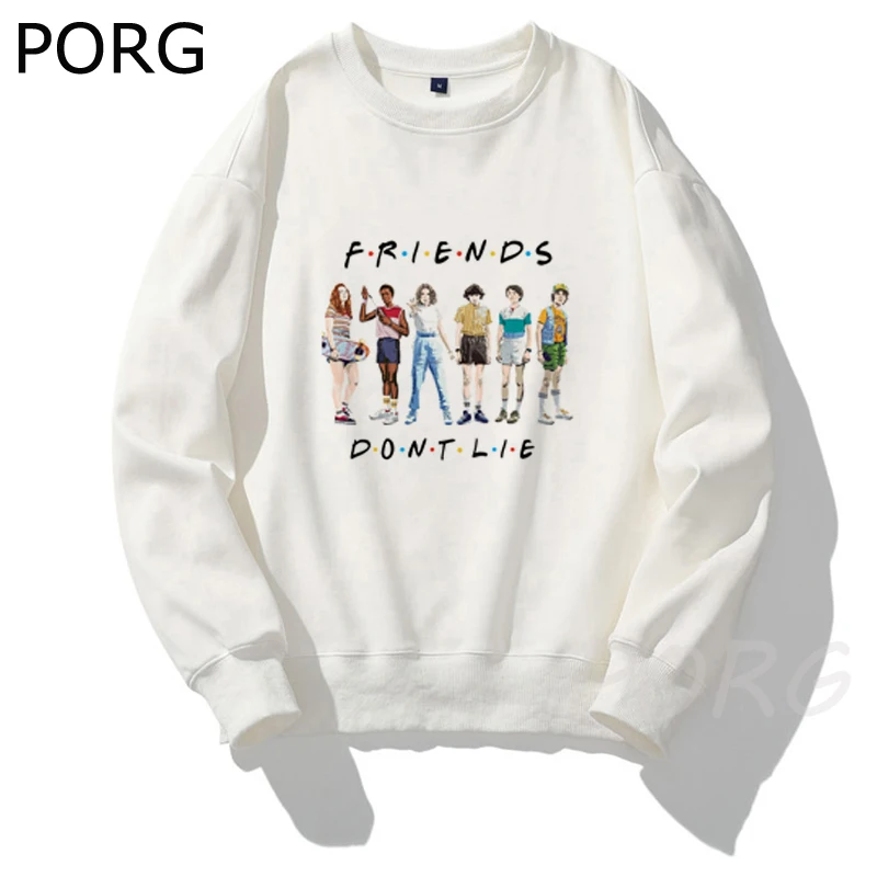

Stranger Things Friends Don't Lie Womens Sweatshirt Harajuku Eleven Hoodie Funny Kawaii Oversized Hooded Male Hoodies Hip Hop