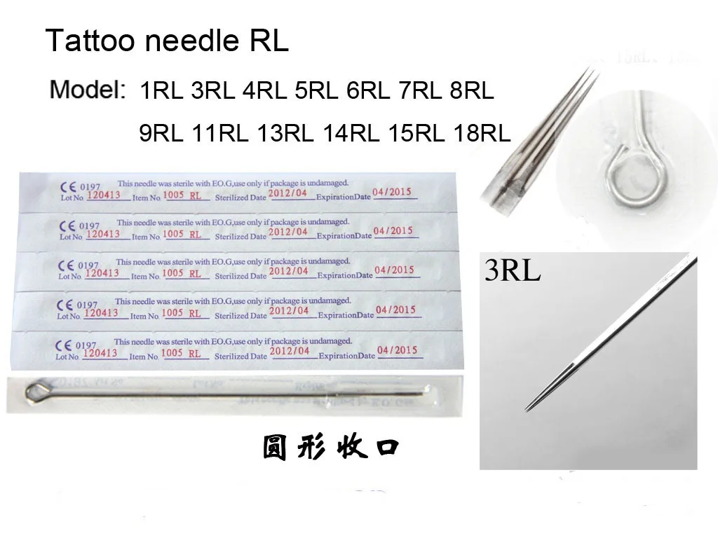 Расширенные 50 шт Профессиональные иглы татуировки 3RL одноразовые стерильные для